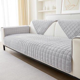 OEM Fundas Sof&aacute; Franela Suave Lavable: Nuevas Fundas Cojines Sof&aacute;, 2 3 Plazas, Protector Muebles L Claro, 90 X 120, Gris, 90 X 120 Cm