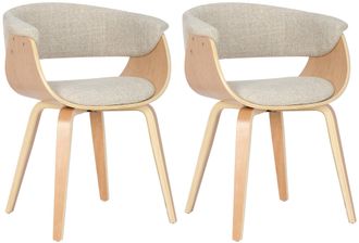Clp Clp - Set De 2 Sillas Bruce Con Funda De Tela Natural/crema
