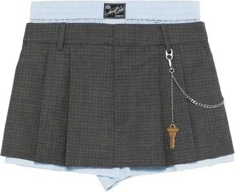 Alexander Wang Pleated Shorts - Womens - Wool/Polyamide/Elastane/ViscoseCotton