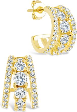 Sterling Forever Yasmina CZ Hoop Earrings