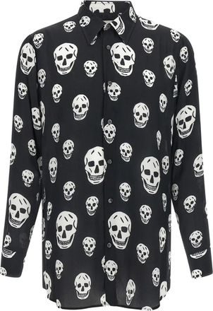 Alexander McQueen skull-print shirt - men - Viscose - 15 1/2 - Black