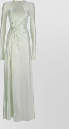 Victoria Beckham maxi dress long sleeves crew neck knot