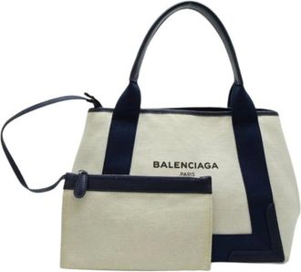 Balenciaga Pre-owned Tote Bags, female, Blue, Size: ONE SIZE Pre-owned Vintage Canvas Tote