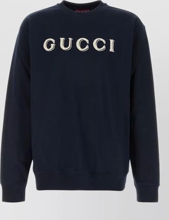 Gucci cotton sweatshirt crew neck ribbed trims