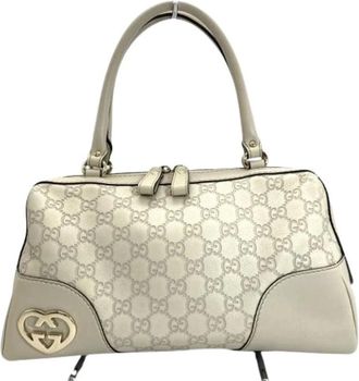 Gucci Pre-owned Handbags, female, Beige, Size: ONE SIZE Pre-owned Vintage Boston Bag