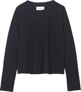 The Great. Crop T-Shirt - Dames - Longsleeves - Grijs - S - Katoen - Tops