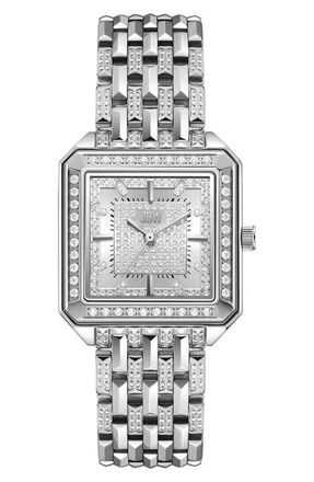 JBW Astra Crystal Pav&eacute; Bracelet Watch, 29mm in Silver at Nordstrom