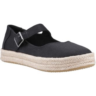 Toms Toms Carolina Mary Jane Womens Black Espadrilles - Size UK 7