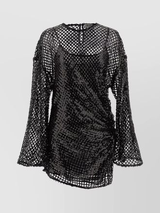 The Attico sequin mesh mini dress