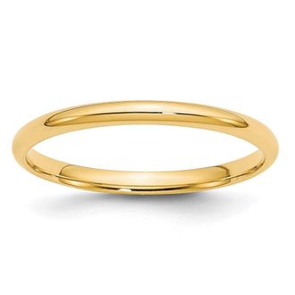 Diamond2Deal 14k Yellow Gold 2mm Lightweight Comfort Fit Wedding Band Ring