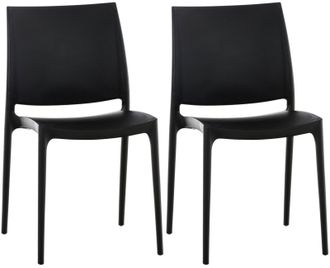 Clp Set De 2 Sillas Apilables Maya Negro