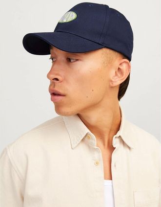 Jack & Jones Jack & Jones Mens Lettering Cap - Navy - Size: MENS