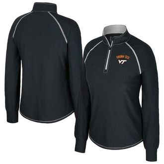Colosseum Womens Colosseum Black Virginia Tech Hokies Bikram Raglan Quarter-Zip Top at Nordstrom, Size Xx-Large