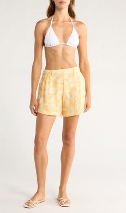 Vitamin A The Getaway Linen Cover-Up Shorts in Creamsicle at Nordstrom Rack, Size X-Small