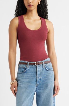 Open Edit Scoop Neck Sweater Tank in Red Ruby at Nordstrom, Size Xx-Small