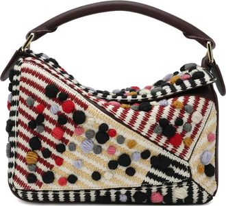 Loewe Borsa tote Puzzle piccola a righe - Toni neutri