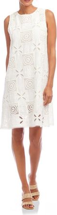 Karen Kane Embroidered Cotton Blend Shift Dress in Ivory at Nordstrom, Size X-Small