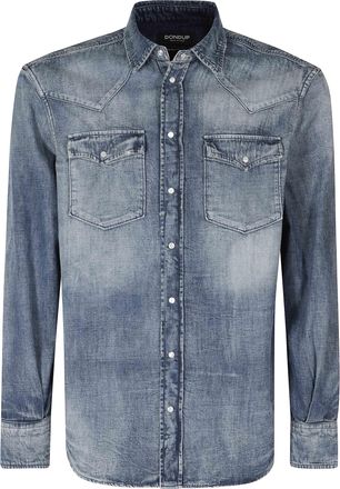 Dondup Worn-Look Denim Flap Pockets Texan Shirt