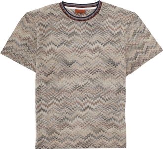 Missoni Zigzag Cotton-Blend Earth Tones T-Shirt
