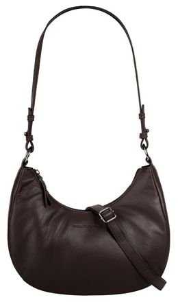 Bruno Banani Umh&auml;ngetasche BRUNO BANANI, Damen, Gr. B/H/T: 28cm x 24cm x 9cm onesize, braun, Leder, leicht gl&auml;nzend, unifarben, Taschen Umh&auml;ngetasche, echt Leder