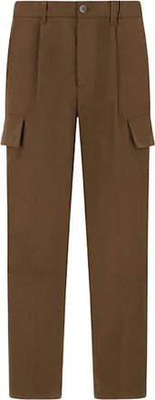 Herno Cargo broek met elastische taille - Heren - Straight fit broeken - Groen - L - Polyester - Broeken