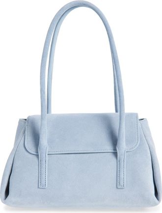 Reformation Small Caterina Shoulder Bag in Mist Suede at Nordstrom