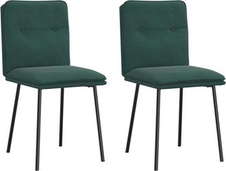 vidaXL Vidaxl - Sillas de comedor 2 unidades terciopelo verde oscuro
