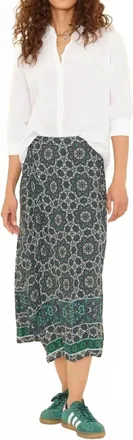 Xirena Yana Faux Wrap Skirt In Navy Tile