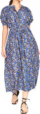 Mirth Somerset Raglan Sleeves Dress In Lapis Wildflower