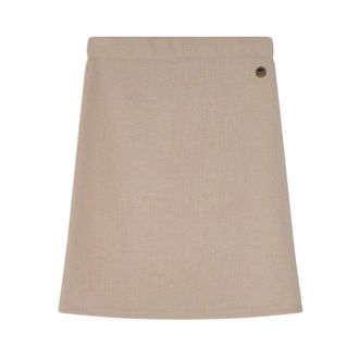 Busnel Lucky Gebreide Wollen Minirok - Dames - Rokken - Bruin - Maat: S Wol