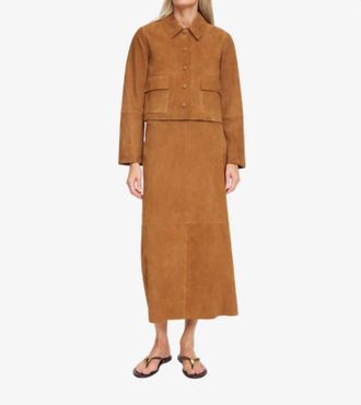By Malene Birger Annie Suede Jacket In Rusty Sand