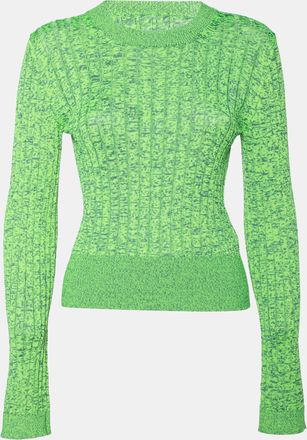 Maison Margiela Mm6 Maison Margiela Green Space Dyed Ribbed Knit Sweater