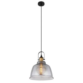 Netlighting Dorothea Dome Pendant Ceiling Light Black Glass Shade 1x E27