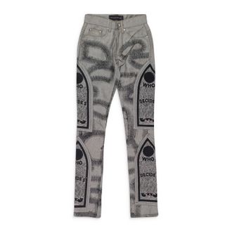 Who Decides War by Ev Bravado SILVER FUSION STRAIGHT-FIT JEANS