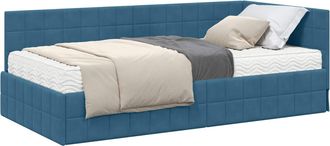 vidaXL Estructura De Cama Esquina Con Colch&oacute;n 2 Uds. Azul 100 X 200 Cm Vidaxl