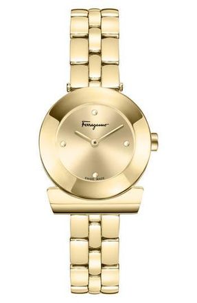 Ferragamo Gancio Bracelet Watch, 27mm in Ip Yellow Gold at Nordstrom Rack