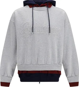 Balenciaga Grey Regular Logo Hoodie