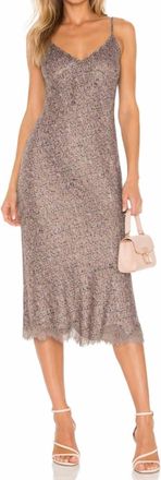 Gold Hawk Chloe Silk Printed Dress In Taupe Stained Glass Print