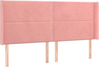 vidaXL Cabecero Con Orejas De Terciopelo Rosa 183x16x118/128 Cm Vidaxl