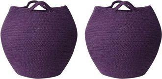 Beliani Beliani - Set di 2 contenitori portabiancheria in cotone intrecciato a mano viola Panjgur