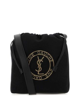 Saint Laurent Shopper met geborduurd logo - Zwart