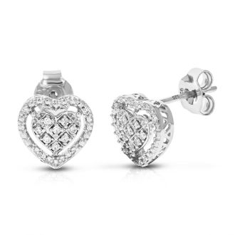 Vir Jewels 1/8 cttw Lab Grown Diamond Composite Earrings in Sterling Silver With Push Backs For Women