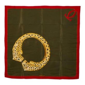 Cartier Pre-owned Scarves, female, Green, Size: ONE SIZE Pre-owned Silk Scarf