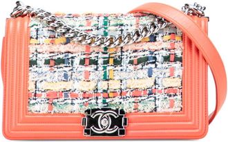 Chanel Boy Chanel Tweed Leather Shoulder Bag (Pre-Owned)