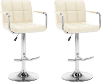 vidaXL Vidaxl - Taburetes de cocina 2 unidades cuero sintético color crema