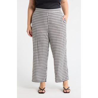 Sugarlips Doverly Checker Gill Capri Pants in Black-White at Nordstrom, Size 3X
