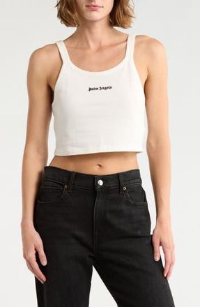 Palm Angels Logo Embroidered Tank Top in White Black at Nordstrom Rack, Size X-Large