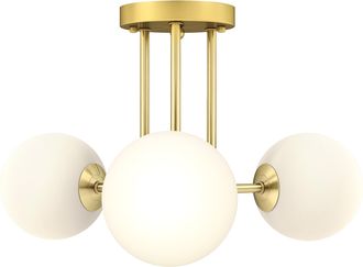 HOMCOM Homcom Lampadario Vintage Da Soffitto Con 3 Punti Luce Attacchi G9 Oro