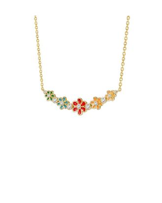 Rachel Glauber 14K Diamond Cz Chain Necklace