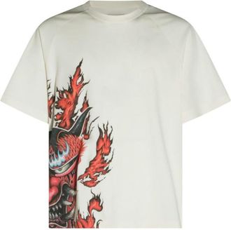 Yohji Yamamoto White Graphic Print T-Shirt